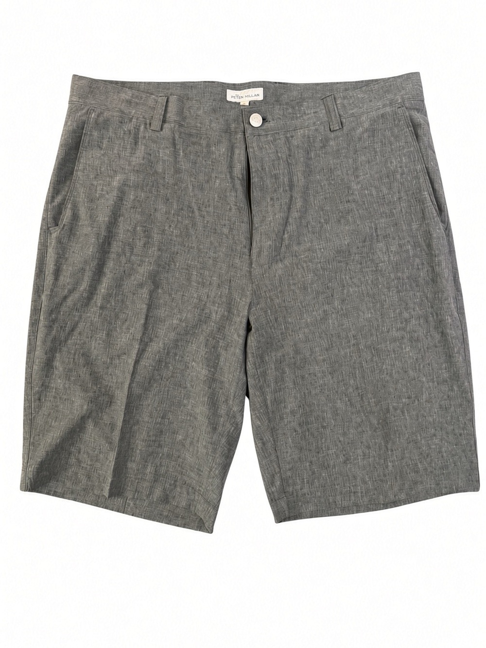 Peter Millar Heather Gray Flat-Front Dress Shorts 35 waist